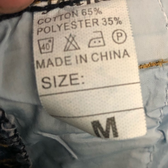 SOLD Distressed denim  overalls shortalls MED - Picture 8 of 8